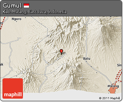 Shaded Relief 3D Map of Gumul