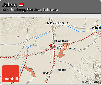 Shaded Relief 3D Map of Jabon