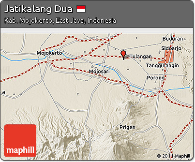 Shaded Relief 3D Map of Jatikalang Dua