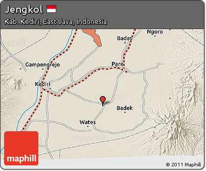 Shaded Relief 3D Map of Jengkol