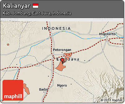 Shaded Relief 3D Map of Kalianyar