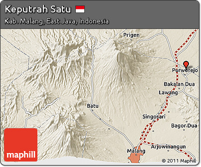 Shaded Relief 3D Map of Keputrah Satu