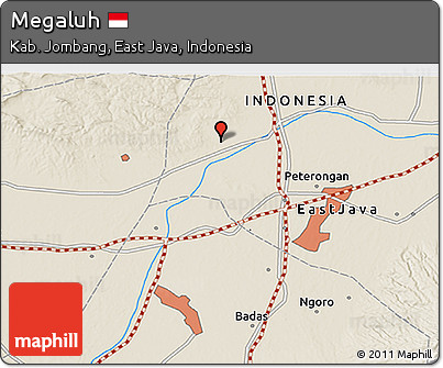 Shaded Relief 3D Map of Megaluh