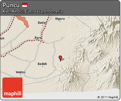 Shaded Relief 3D Map of Puncu