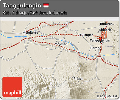 Shaded Relief 3D Map of Tanggulangin
