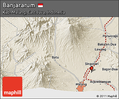 Shaded Relief 3D Map of Banjararum