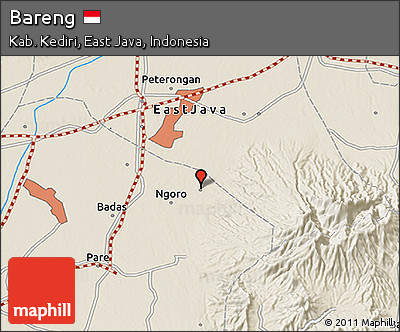 Shaded Relief 3D Map of Bareng