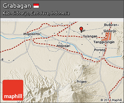 Shaded Relief 3D Map of Grabagan