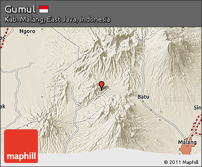 Shaded Relief 3D Map of Gumul