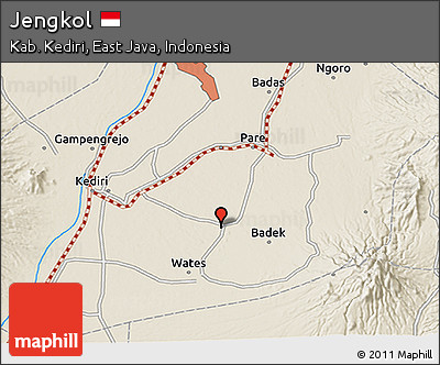 Shaded Relief 3D Map of Jengkol