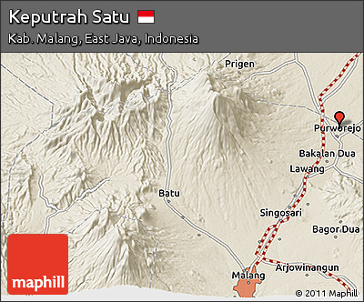 Shaded Relief 3D Map of Keputrah Satu