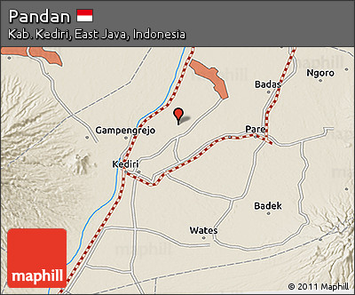 Shaded Relief 3D Map of Pandan