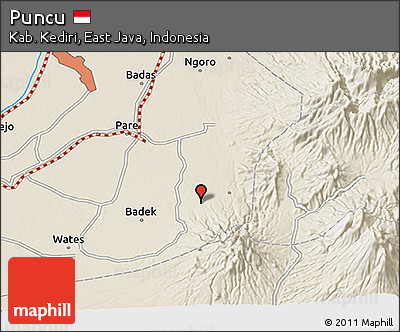 Shaded Relief 3D Map of Puncu