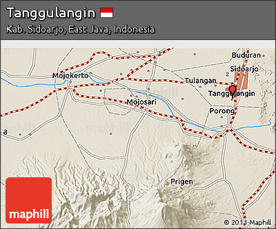 Shaded Relief 3D Map of Tanggulangin