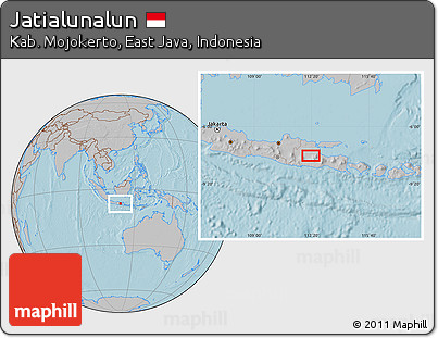 Gray Location Map of Jatialunalun, hill shading