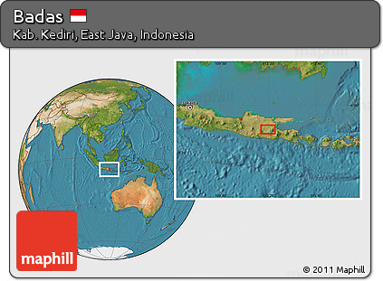 Satellite Location Map of Badas