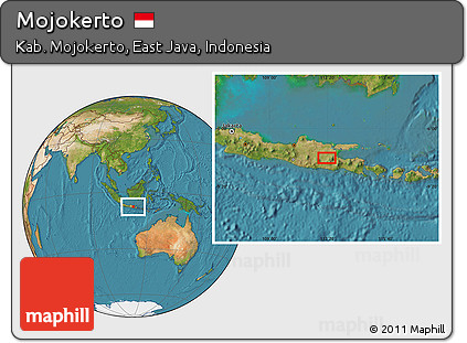 Satellite Location Map of Mojokerto