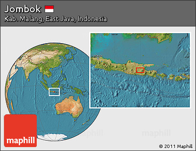 Satellite Location Map of Jombok
