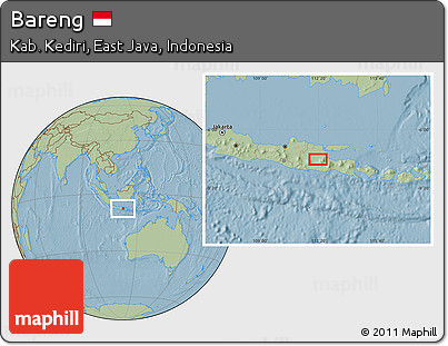 Savanna Style Location Map of Bareng, hill shading