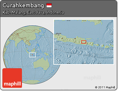 Savanna Style Location Map of Curahkembang, hill shading