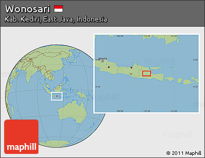 Savanna Style Location Map of Wonosari