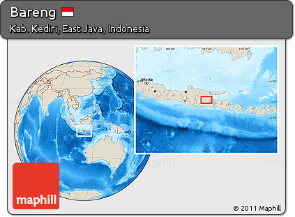 Shaded Relief Location Map of Bareng