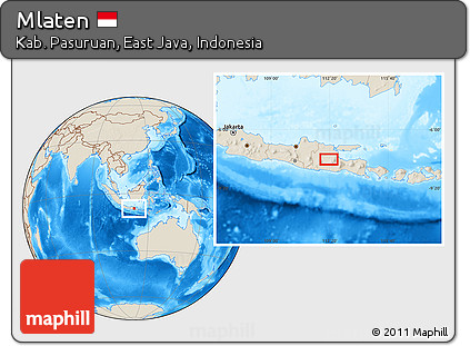 Shaded Relief Location Map of Mlaten