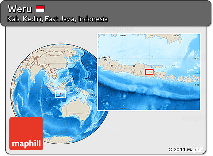 Shaded Relief Location Map of Weru