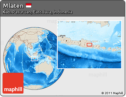 Shaded Relief Location Map of Mlaten