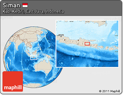 Shaded Relief Location Map of Siman