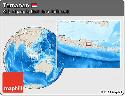 Shaded Relief Location Map of Tamanan