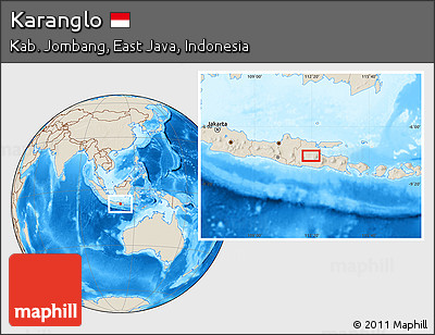 Shaded Relief Location Map of Karanglo