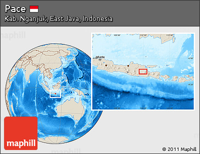 Shaded Relief Location Map of Pace