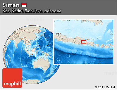 Shaded Relief Location Map of Siman
