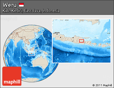Shaded Relief Location Map of Weru