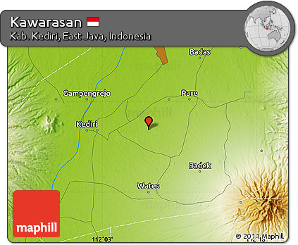 Physical Map of Kawarasan