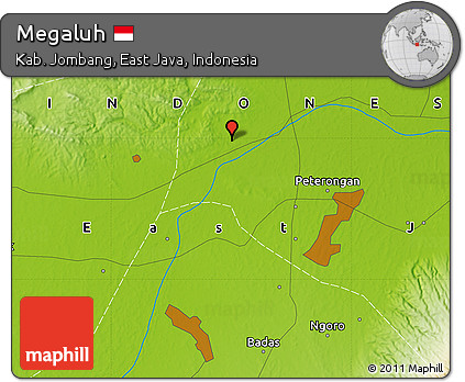 Physical Map of Megaluh