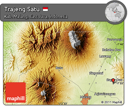 Physical Map of Trajeng Satu