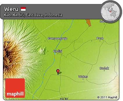 Physical Map of Weru