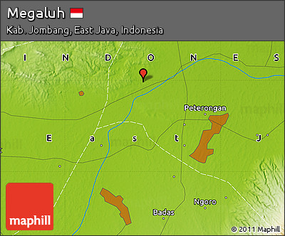 Physical Map of Megaluh