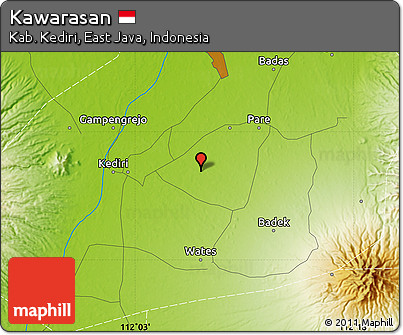 Physical Map of Kawarasan