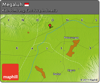 Physical Map of Megaluh