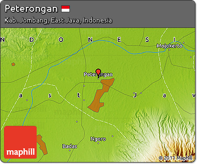Physical Map of Peterongan