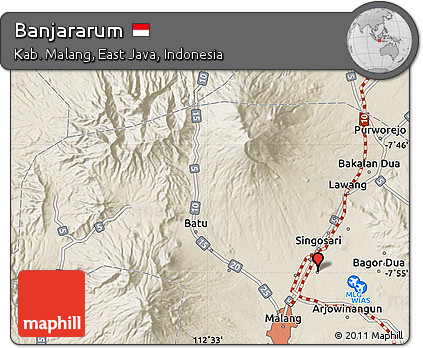 Shaded Relief Map of Banjararum