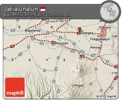 Shaded Relief Map of Jatialunalun