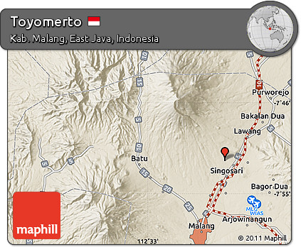 Shaded Relief Map of Toyomerto