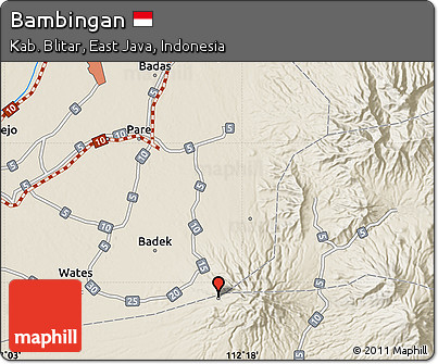 Shaded Relief Map of Bambingan