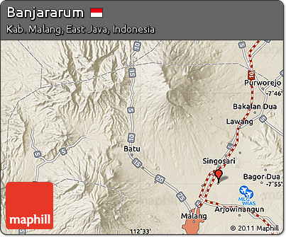 Shaded Relief Map of Banjararum