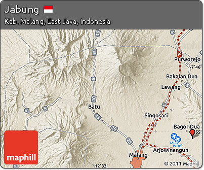 Shaded Relief Map of Jabung