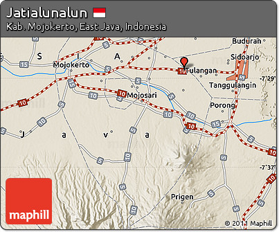 Shaded Relief Map of Jatialunalun